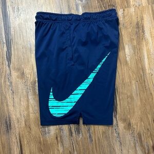 Nike Dri-Fit Navy Athletic Shorts with Black Waistband